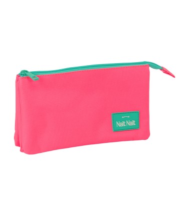 Bolso escolar portatodo safta triple nait nait rosa fluor 120x220x30 mm