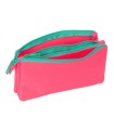 Bolso escolar portatodo safta triple nait nait rosa fluor 120x220x30 mm