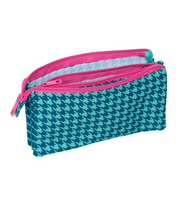 Bolso escolar portatodo safta triple nait nait pata de gallo verde 120x220x30 mm