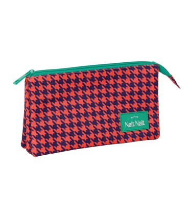 Bolso escolar portatodo safta triple nait nait pata de gallo coral 120x220x30 mm