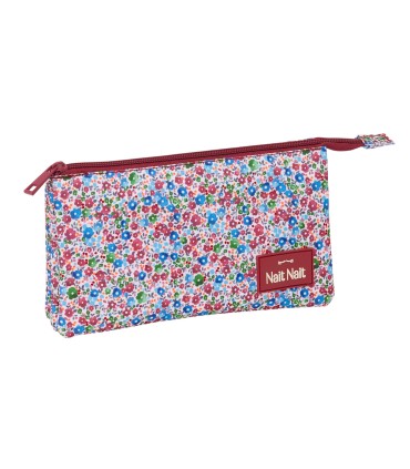 Bolso escolar portatodo safta triple nait nait floresistente coimbra burdeos 120x220x30 mm