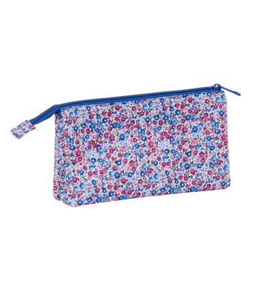 Bolso escolar portatodo safta triple nait nait floresistente coimbra azul 120x220x30 mm