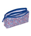 Bolso escolar portatodo safta triple nait nait floresistente coimbra azul 120x220x30 mm