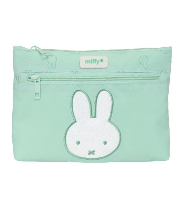 Bolso escolar portatodo safta grande 2 cremallera reciclado y repelente agua miffy menta 160x230x30 mm