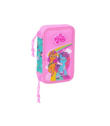 Plumier escolar safta doble pequeno 28 piezas my little pony magic 195x125x40 mm