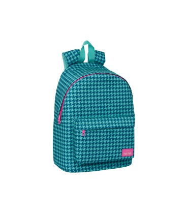 Mochila safta para portatil 141 nait nait pata de gallo verde 410x310x160 mm