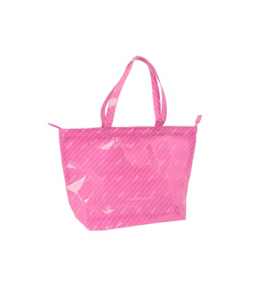 Bolsa shopping safta barbie logomania rosa 350x540x170 mm