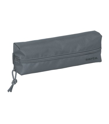 Bolso escolar portatodo safta rectangular con goma elastica 22 cm gris oscuro