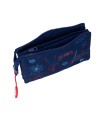 Bolso escolar portatodo safta triple spiderman neon 30x220x120 mm