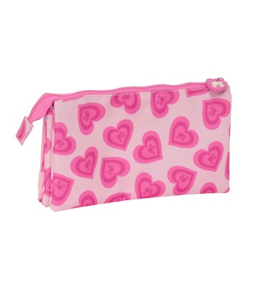 Bolso escolar portatodo safta triple barbie love 30x220x120 mm