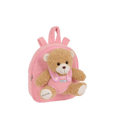 Mochila safta preescolar osito extraible rosa 75x230x270 mm