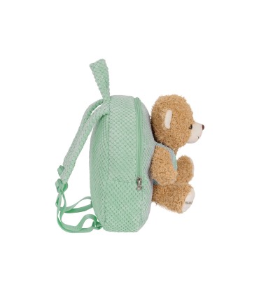 Mochila safta preescolar osito extraible verde 75x230x270 mm