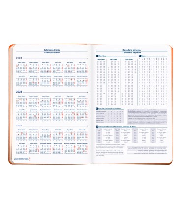 Agenda encuadernada liderpapel sifnos a5 2025 dia pagina color naranja papel 70 gr