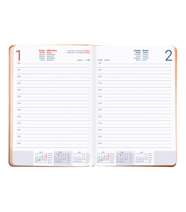 Agenda encuadernada liderpapel sifnos a5 2025 dia pagina color naranja papel 70 gr