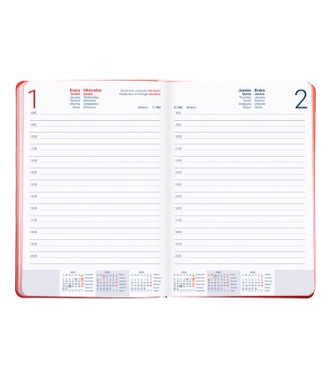 Agenda encuadernada liderpapel sifnos a5 2025 dia pagina color rojo papel 70 gr