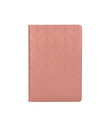 Agenda encuadernada liderpapel lipsi a5 2025 dia pagina color rosa melocoton papel 70 gr