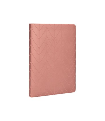 Agenda encuadernada liderpapel lipsi a5 2025 dia pagina color rosa melocoton papel 70 gr