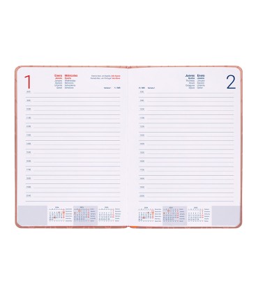 Agenda encuadernada liderpapel lipsi a5 2025 dia pagina color rosa melocoton papel 70 gr