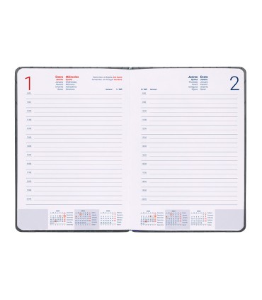 Agenda encuadernada liderpapel lipsi a5 2025 dia pagina color gris papel 70 gr