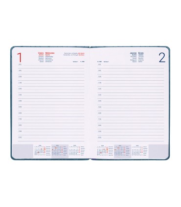 Agenda encuadernada liderpapel lipsi a5 2025 dia pagina color azul papel 70 gr