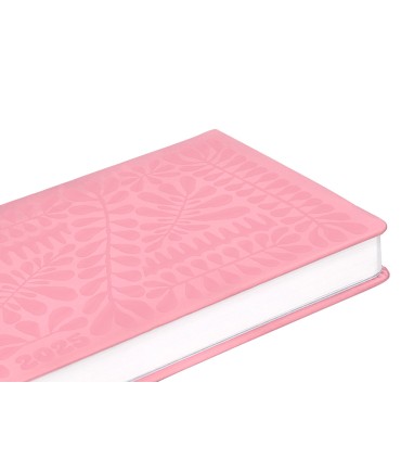 Agenda encuadernada liderpapel icaria a5 2025 dia pagina color rosa papel 70 gr