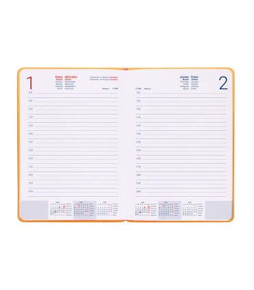 Agenda encuadernada liderpapel icaria a5 2025 dia pagina color amarillo papel 70 gr