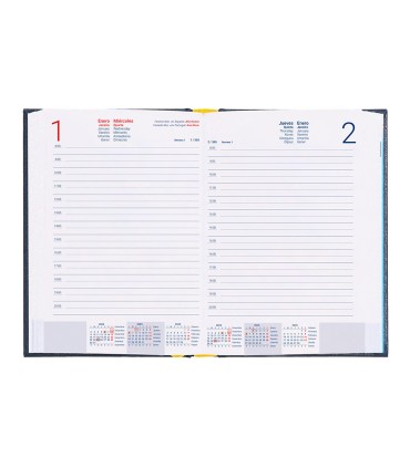 Agenda encuadernada liderpapel corfu a4 2025 dia pagina azul papel 60 gr