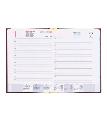 Agenda encuadernada liderpapel corfu a5 2025 dia pagina color rojo papel 60 gr