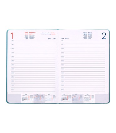 Agenda encuadernada liderpapel mykonos a5 2025 dia pagina light color azul papel 70 gr