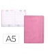 Agenda encuadernada liderpapel mykonos a5 2025 dia pagina color rosa papel 70 gr