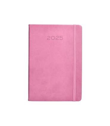 Agenda encuadernada liderpapel mykonos a5 2025 dia pagina color rosa papel 70 gr