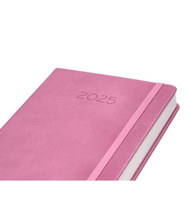 Agenda encuadernada liderpapel mykonos a5 2025 dia pagina color rosa papel 70 gr