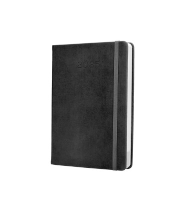 Agenda encuadernada liderpapel mykonos a5 2025 dia pagina color negro papel 70 gr