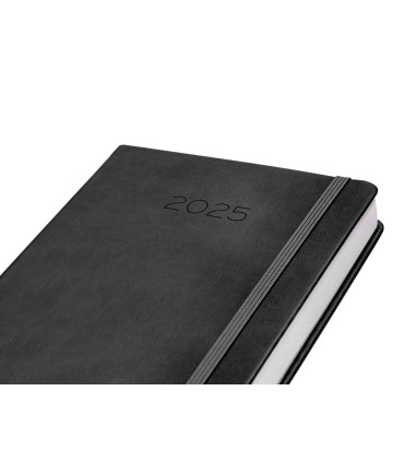 Agenda encuadernada liderpapel mykonos a5 2025 dia pagina color negro papel 70 gr