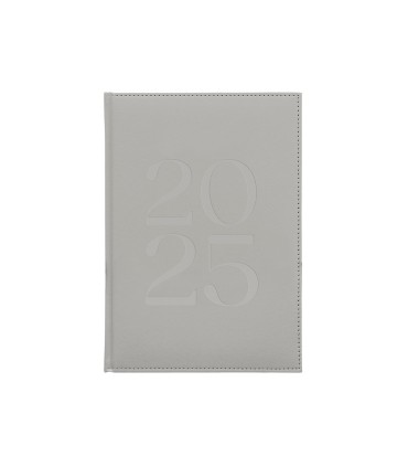 Agenda encuadernada liderpapel creta 170 x 240 2025 dia pagina color gris papel 70 gr