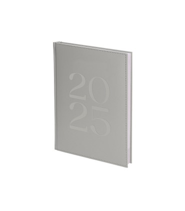 Agenda encuadernada liderpapel creta 170 x 240 2025 dia pagina color gris papel 70 gr