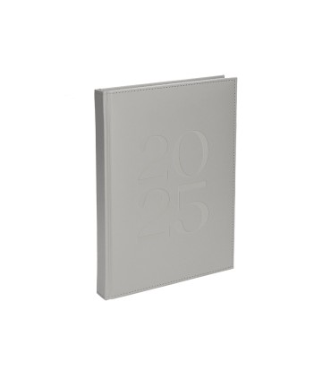 Agenda encuadernada liderpapel creta 170 x 240 2025 dia pagina color gris papel 70 gr