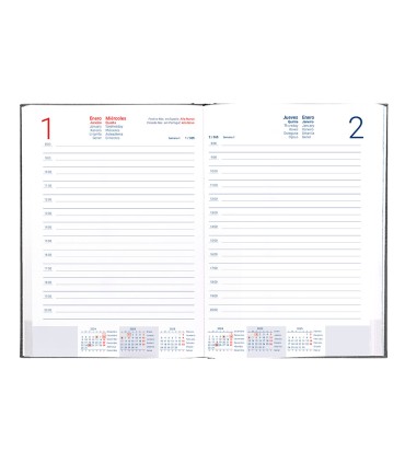 Agenda encuadernada liderpapel creta 170 x 240 2025 dia pagina negro papel 70 gr