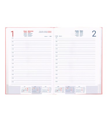 Agenda encuadernada liderpapel creta 170 x 240 2025 dia pagina color rosa papel 70 gr