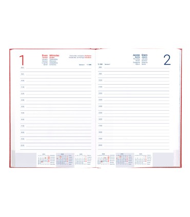 Agenda encuadernada liderpapel creta 170 x 240 2025 dia pagina color rosa buganvilla papel 70 gr