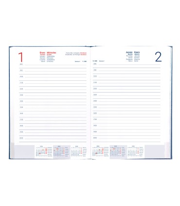 Agenda encuadernada liderpapel creta 170 x 240 2025 dia pagina azul papel 70 gr