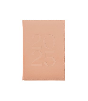 Agenda encuadernada liderpapel creta 170 x 240 2025 dia pagina color rosa nude papel 70 gr