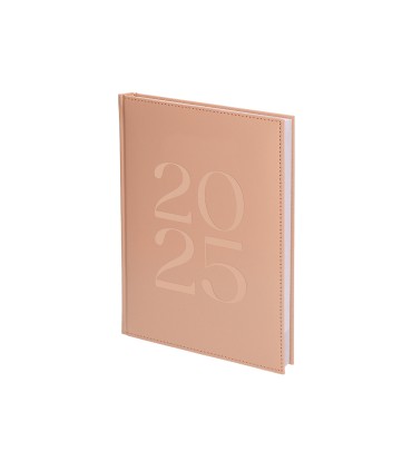 Agenda encuadernada liderpapel creta 170 x 240 2025 dia pagina color rosa nude papel 70 gr