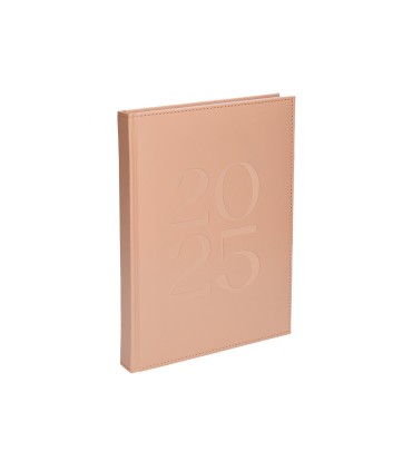 Agenda encuadernada liderpapel creta 170 x 240 2025 dia pagina color rosa nude papel 70 gr