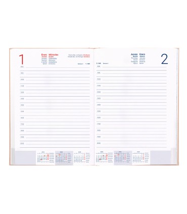 Agenda encuadernada liderpapel creta 170 x 240 2025 dia pagina color rosa nude papel 70 gr