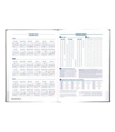 Agenda encuadernada liderpapel creta a5 2025 dia pagina negro papel 70 gr