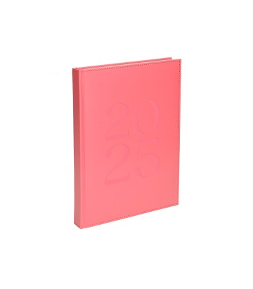 Agenda encuadernada liderpapel creta a5 2025 semana vista color rosa papel 70 gr