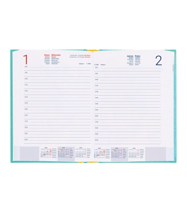 Agenda encuadernada liderpapel corfu a5 2025 semana vista color verde menta papel 60 gr