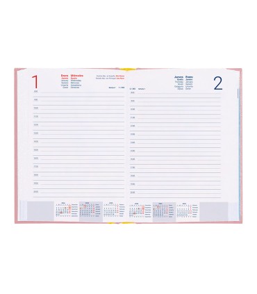 Agenda encuadernada liderpapel corfu a5 2025 dia pagina color rosa nude papel 60 gr