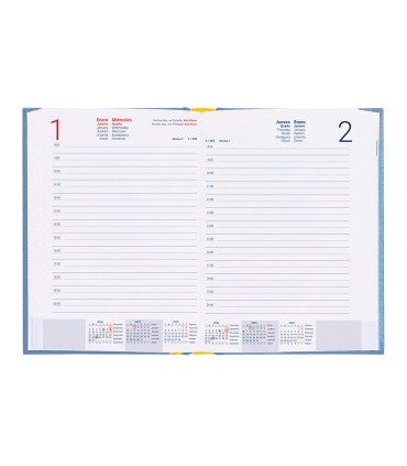 Agenda encuadernada liderpapel corfu a5 2025 dia pagina color azul claro papel 60 gr